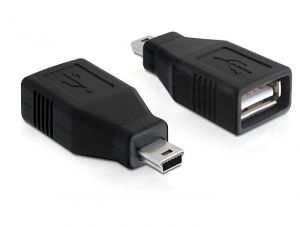 Delock Adapter USB 2.0-A Buchse > mini USB Stecker Delock Adapter USB 2.0-A Buchse > mini USB Stecker