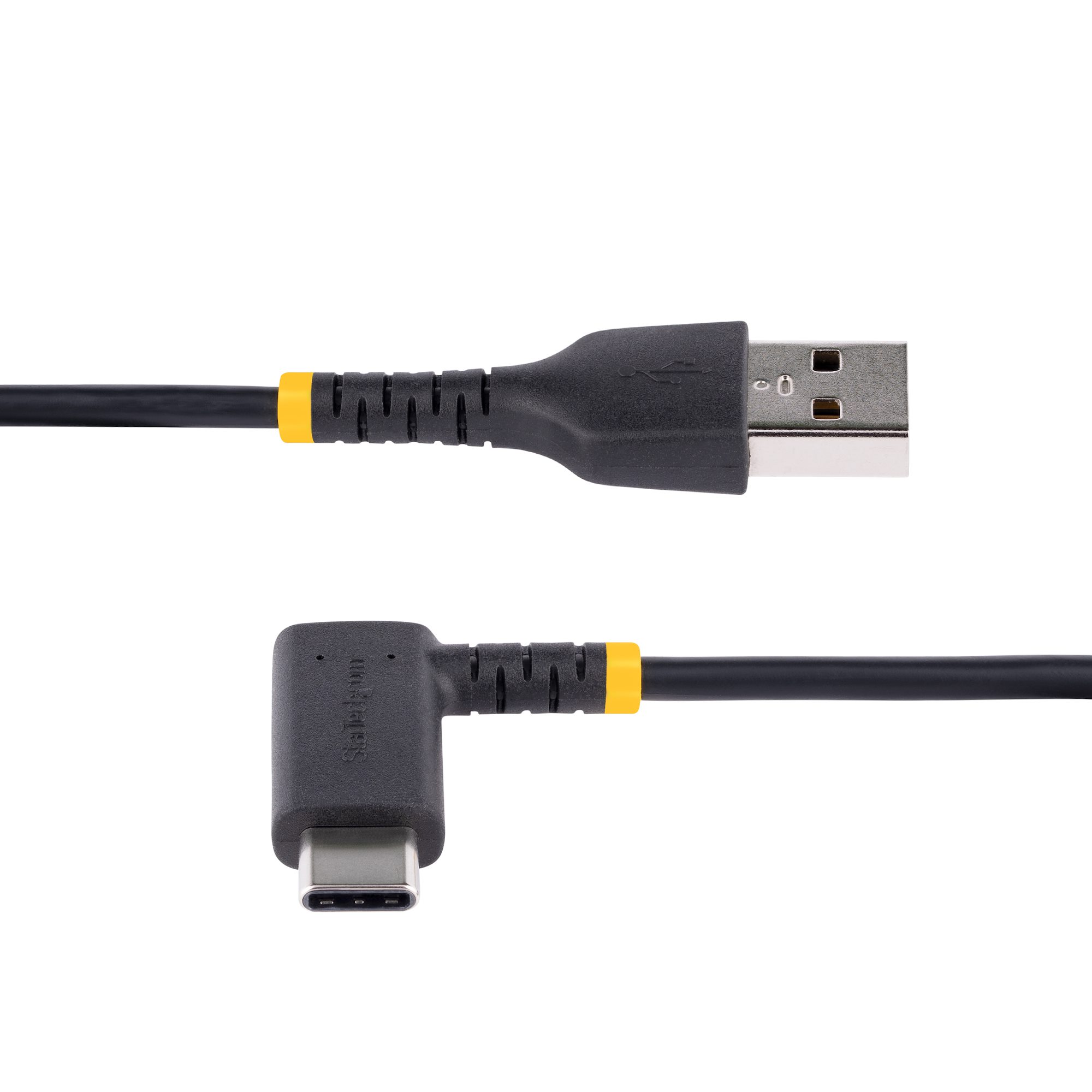 STARTECHCOM 6ft 2m USB A to C Charging Cable Right Angle Heavy Duty Fast Charge USBC Cable Durable and Rugged Aramid Fiber 3A