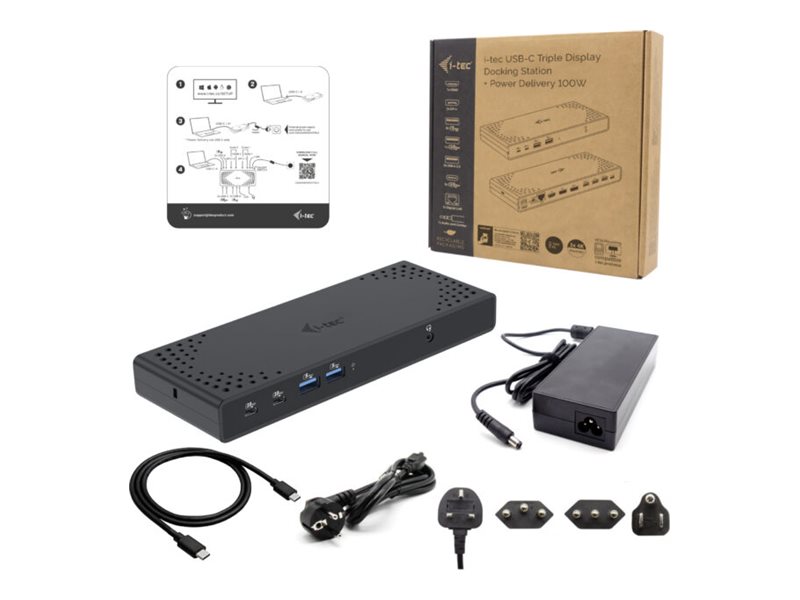I-TEC USB-C Triple Display DS Gen2 2xDP 1xHDMI 1xGLAN 1xUSB 3.2 Gen2 2xUSB 3.2 Gen1 2xUSB-C Gen2 2xUSB 2.0 1xAudio/Mic PD100W I-TEC USB-C Triple Display DS Gen2 2xDP 1xHDMI 1xGLAN 1xUSB 3.2 Gen2 2xUSB 3.2 Gen1 2xUSB-C Gen2 2xUSB 2.0 1xAudio/Mic PD100W