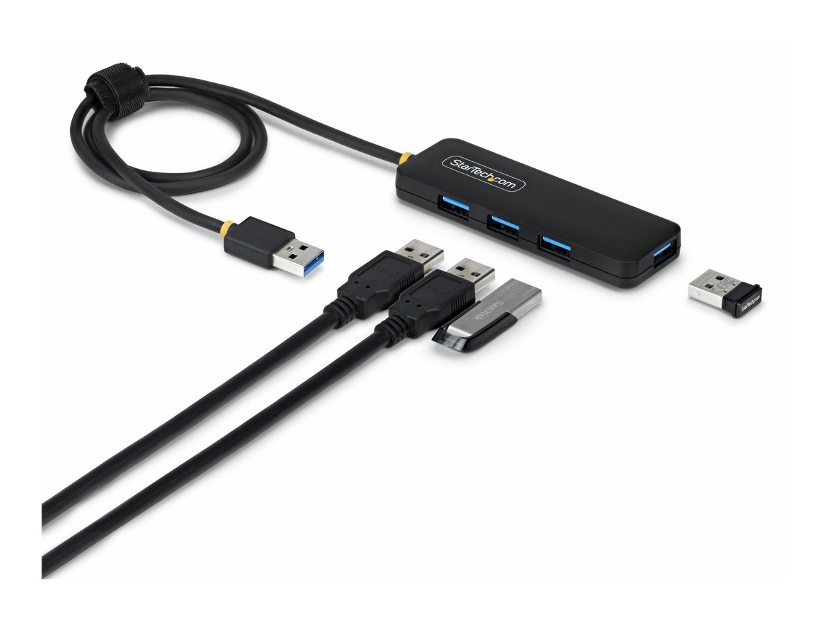 STARTECHCOM 4Port USBA Hub USB 30 5Gbps busbetrieben Mini USBVerteiler mit 61cm Kabel USBA zu 4x USBA Splitter