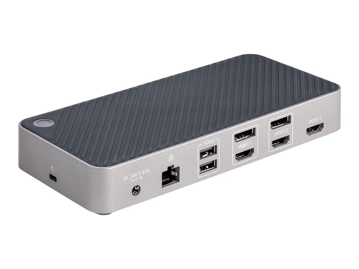 STARTECH.COM USB-C Triple Monitor Docking Station HDMI/DisplayPort 5-Port USB 3.2 Gen 2 Hub GbE 100W USB PD Universal Docking St