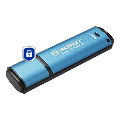 KINGSTON 128GB IronKey Vault Privacy 50 USB AES256 Encrypted FIPS 197