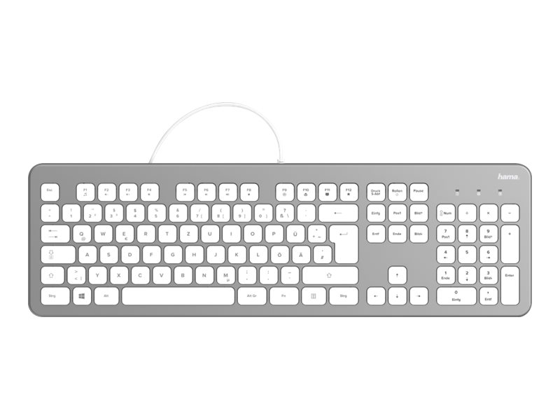 hama KC-700 Tastatur kabelgebunden silber, weiss