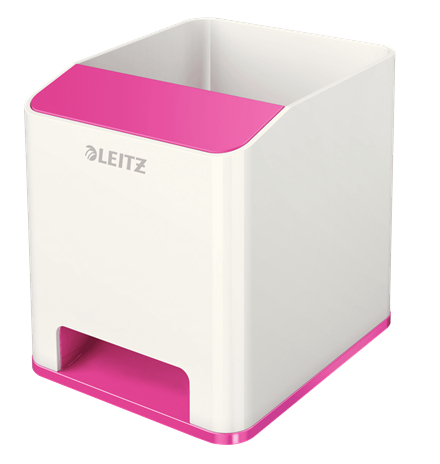 LEITZ Stiftehalter WOW Duo Colour perlweißpink Polystyrol 2 Fächer 9,0 x 10,1 x 10,0 cm