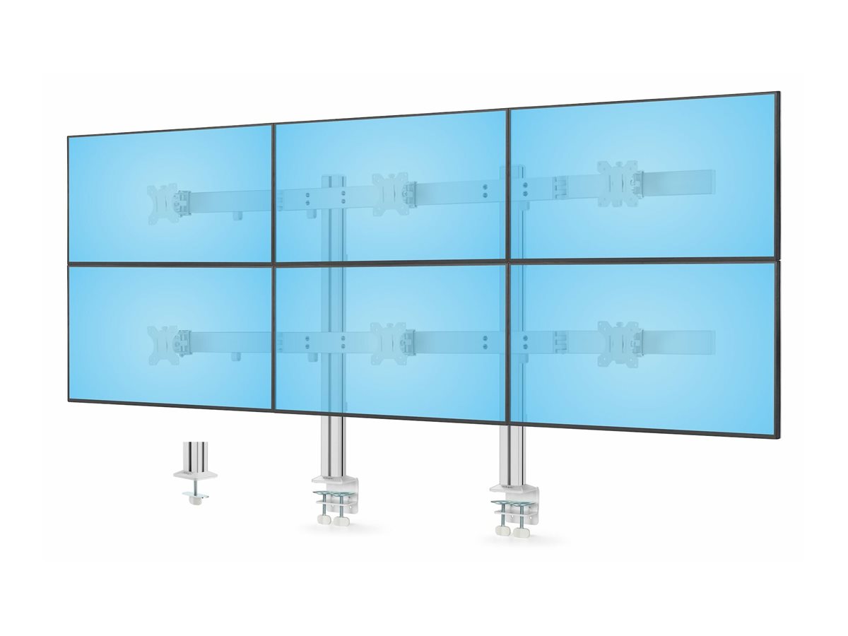 STARTECHCOM 6 Fach Monitorhalterung mit Querstange Monitore bis 81,28cm 32Zoll 8kg Zwei Pfosten BildschirmhalterungMonitorarm