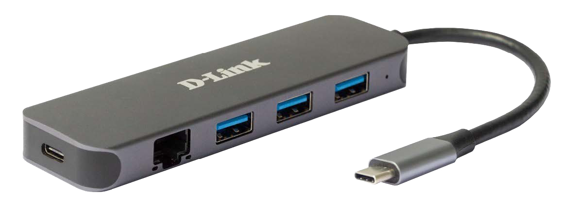 DLINK DUB2334 5in1 USBC Hub mit GigabitEthernetStromversorgung 3x USBA 30 1x USBC mit Ladefunktion bis 60W 1x RJ45