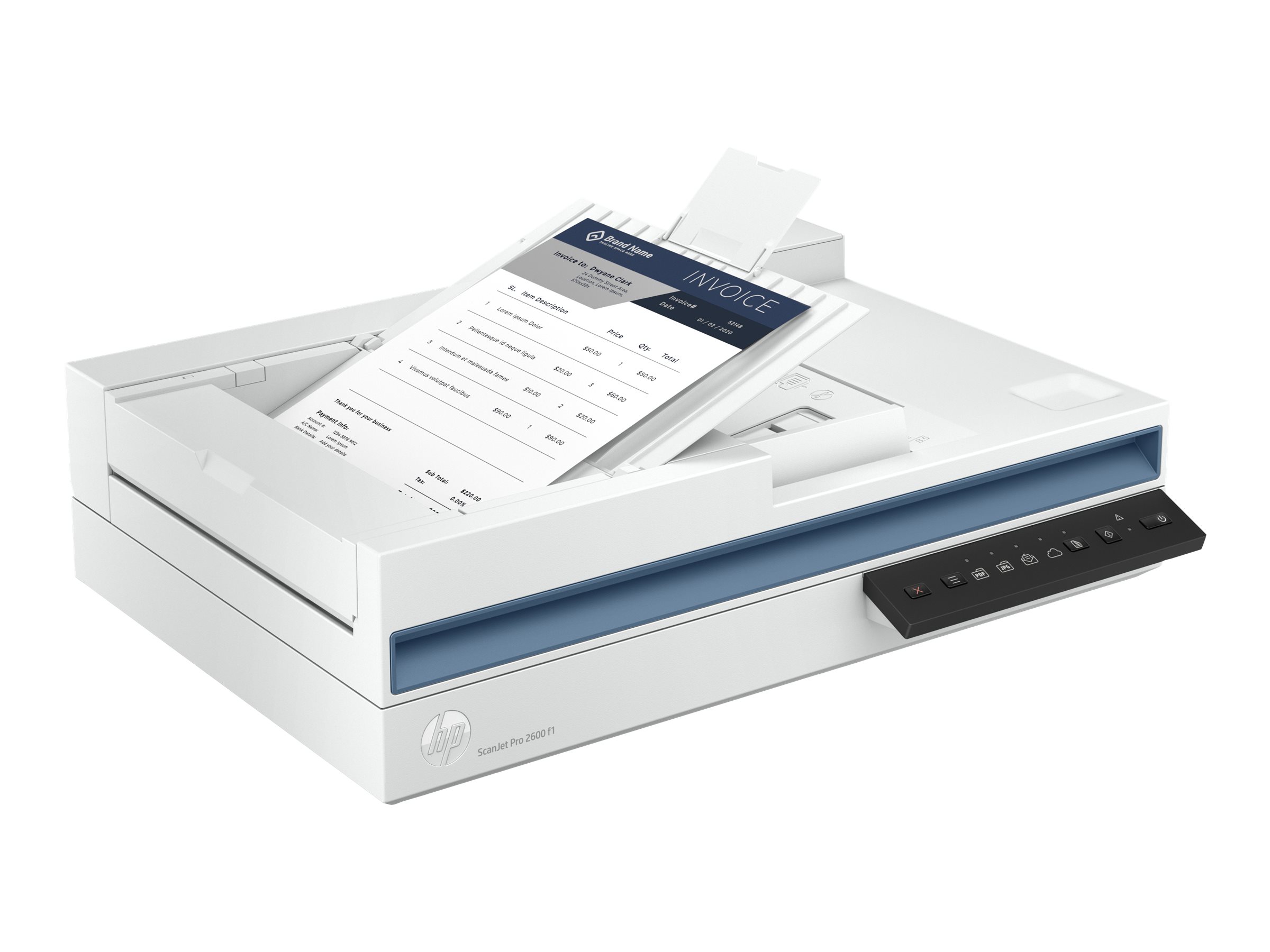 HP Scanjet Pro 2600 f1 Document scanner CMOS CIS Duplex A4 1200dpix1200dpi 25ppm mono 25ppm colour ADF 60sheets 1500scans USB HP Scanjet Pro 2600 f1 Document scanner CMOS CIS Duplex A4 1200dpix1200dpi 25ppm mono 25ppm colour ADF 60sheets 1500scans USB