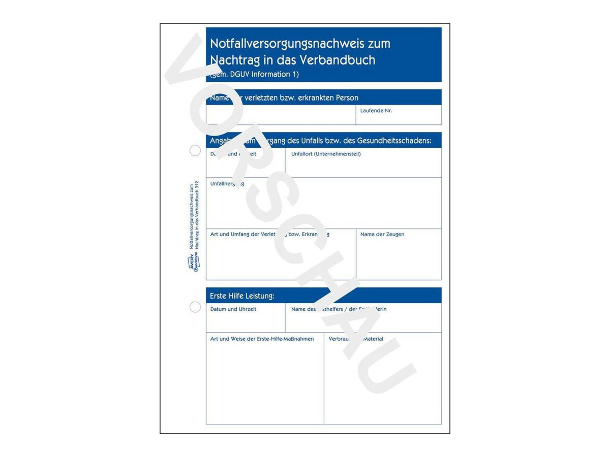AVERY Zweckform Erste Hilfe Meldeblock Formularbuch 312 AVERY Zweckform Erste Hilfe Meldeblock Formularbuch 312