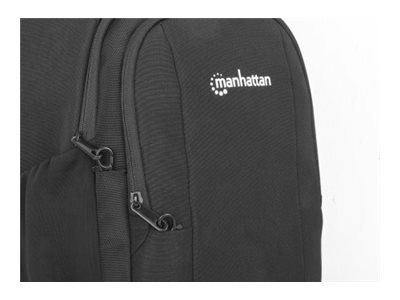 MANHATTAN Amsterdam Anti-Diebstahl Laptop-Umhängetasche 33,8cm 13,3Zoll Rucksack mit einzelnem Schultergurt wasserabweisend schwarz