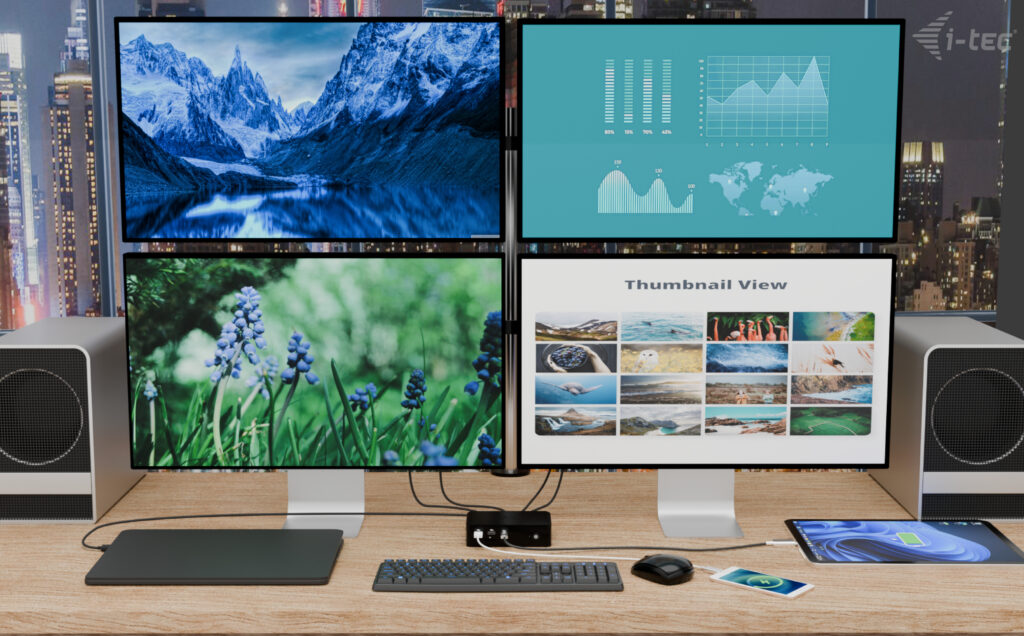 i-tec Thunderbolt 5 Quattro Display DS 2xTB5 2xHDMI 1x2.5GLAN