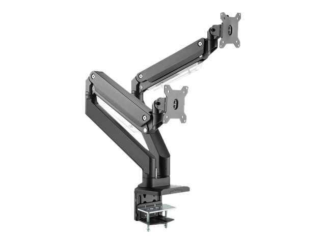 DIGITUS DA90427 Tischhalterung fuer 2 Monitore 2x 35 2x 15KG schwarz Gasdruckfeder DA90427