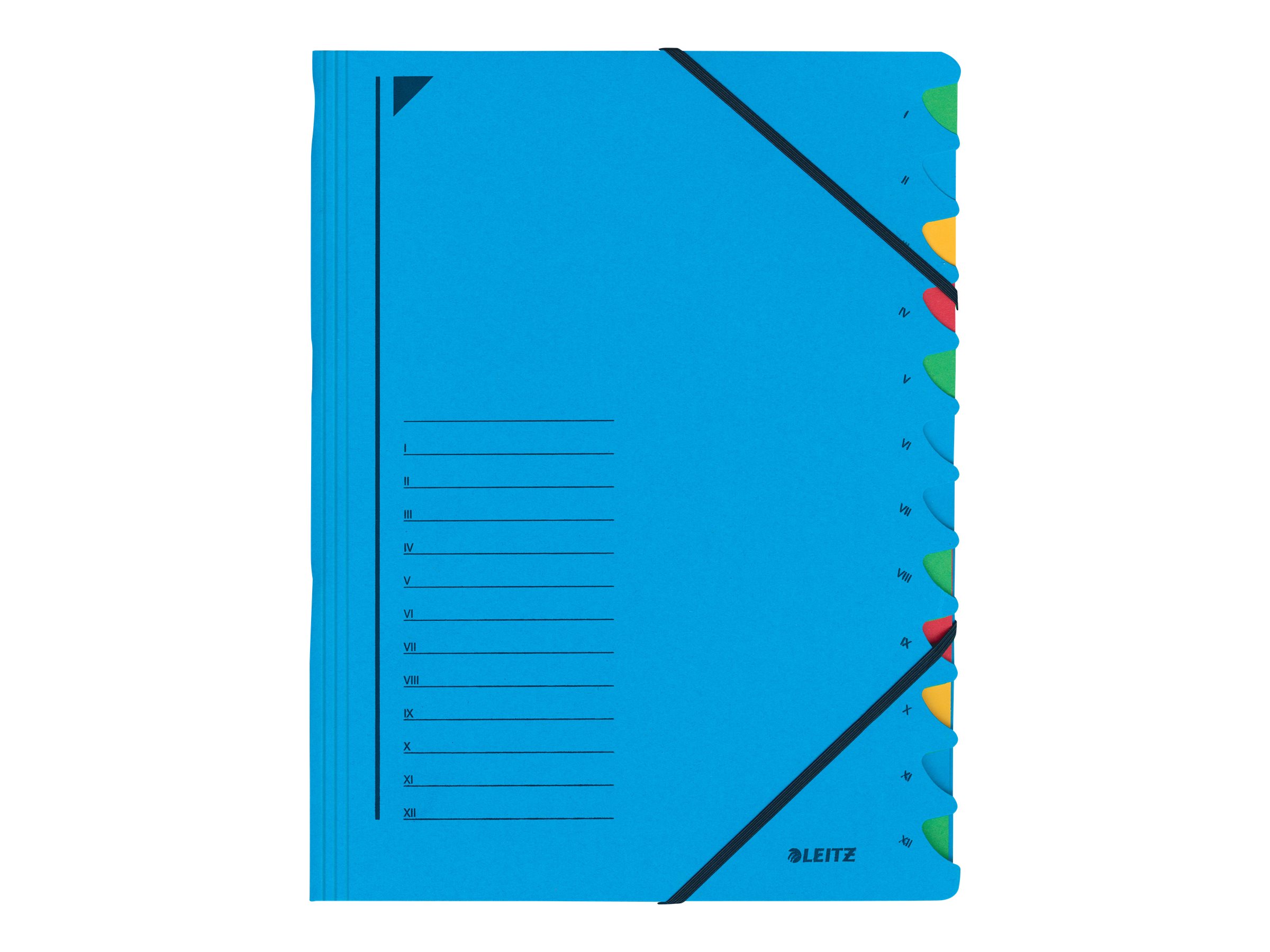 LEITZ Ordnungsmappe 3912 12 Faecher blau LEITZ Ordnungsmappe 3912 12 Faecher blau
