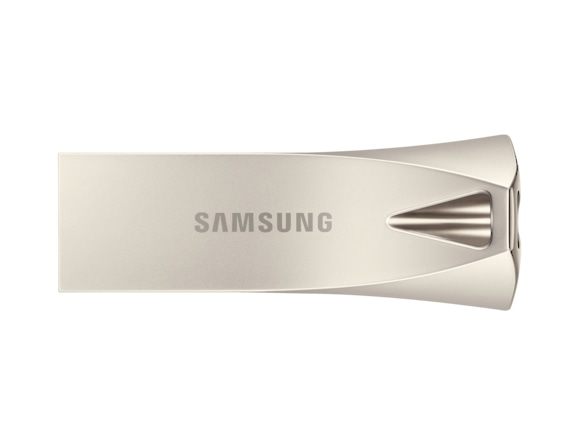 SAMSUNG BAR Plus USB Typ-A 64GB 300 MB/s Lesen 110 MB/s Schreiben widerstandsfähiger USB 3.1 Champagne Silver mit Schlüsselring