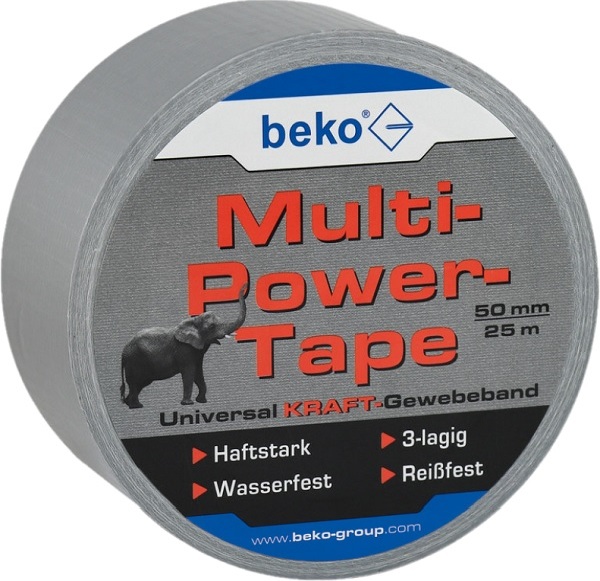 beko KraftGewebeband MultiPowerTape 50mmx25M silber