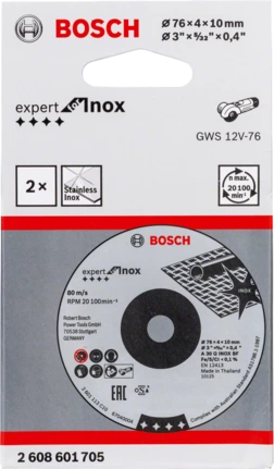 Bosch Schruppscheibe Expert for Inox 76x4x10mm 2 Stueck