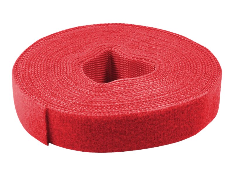 VALUE Klettband auf Rolle 10mm rot 25m