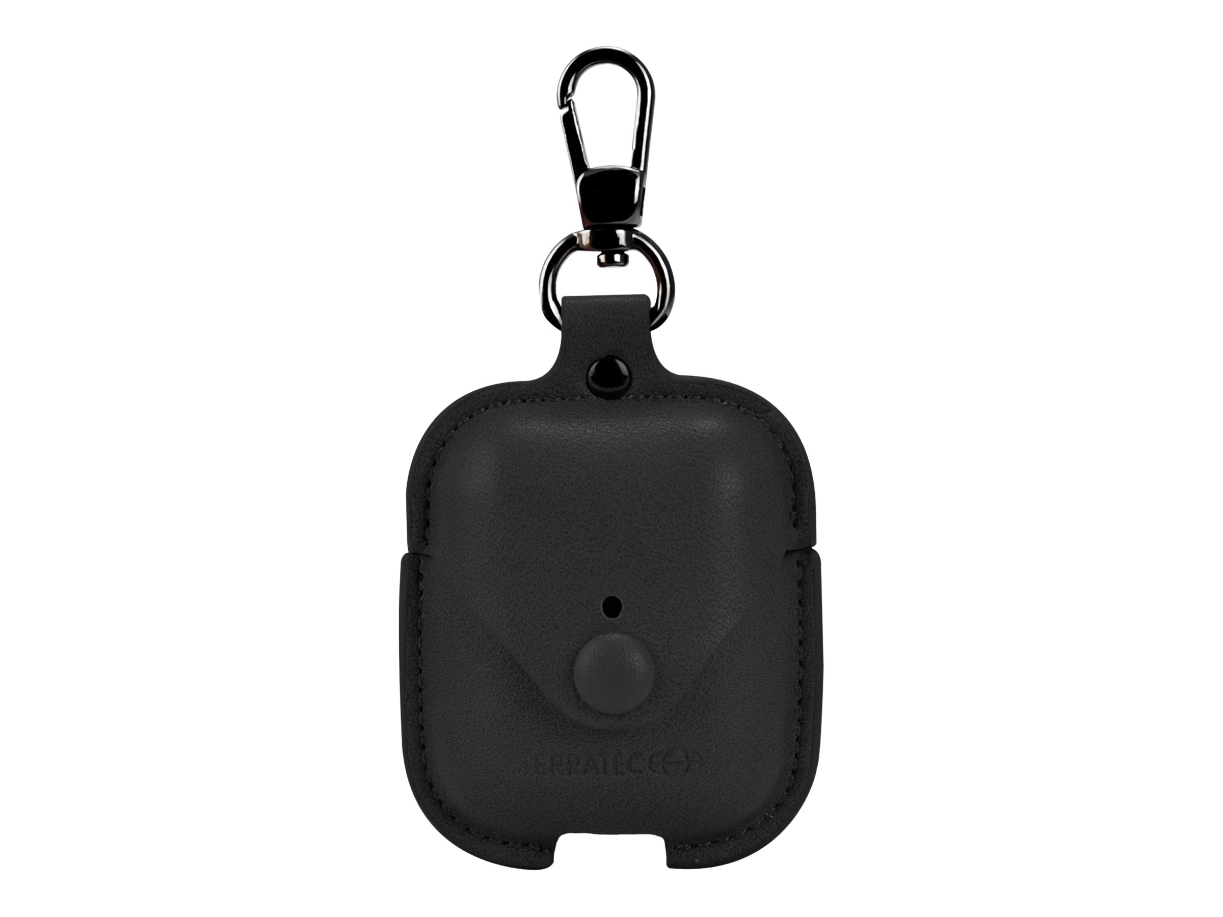 TerraTec Air Box - Tasche für Kopfhöhrer - Polycarbonat - schwarzes Leder - für Apple AirPods (1. Generation, 2. Generation)