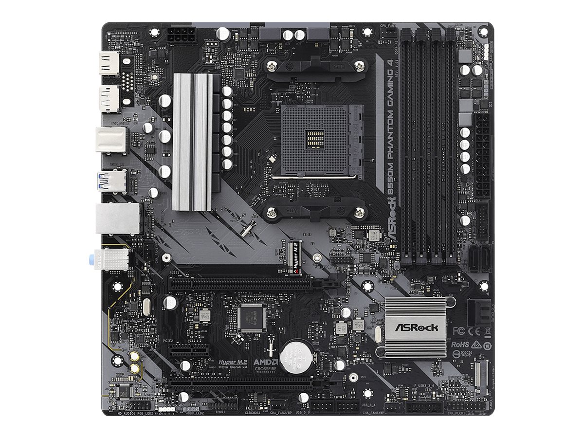 ASRock Mainboard B550M Phantom Gaming 4 -  Micro ATX - Socket AM4 - AMD AM4 B550