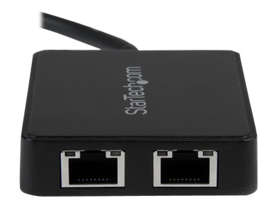 StarTech.com USB 3.0 SuperSpeed auf Dual Port Gigabit Ethernet LAN Adapter - 10/100/1000 NIC Netzwerkadapter mit USB-Port - Schwarz - Netzwerkadapter - USB 3.0 - 2 Anschlüsse