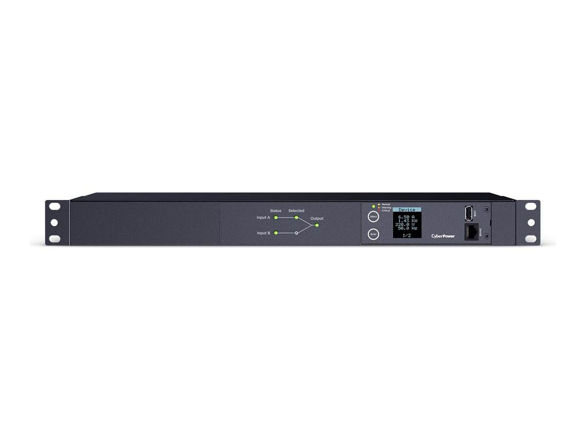 CYBERPOWER METERED ATS PDU PDU24004 230V/16A 1U 12x IEC-320 Outlets Serieller Port PowerPanel Center Software CYBERPOWER METERED ATS PDU PDU24004 230V/16A 1U 12x IEC-320 Outlets Serieller Port PowerPanel Center Software
