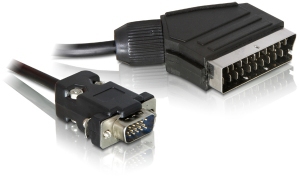 Delock Kabel Video Scart Stecker (Ausgang) > VGA Stecker (Eingang) 2 m