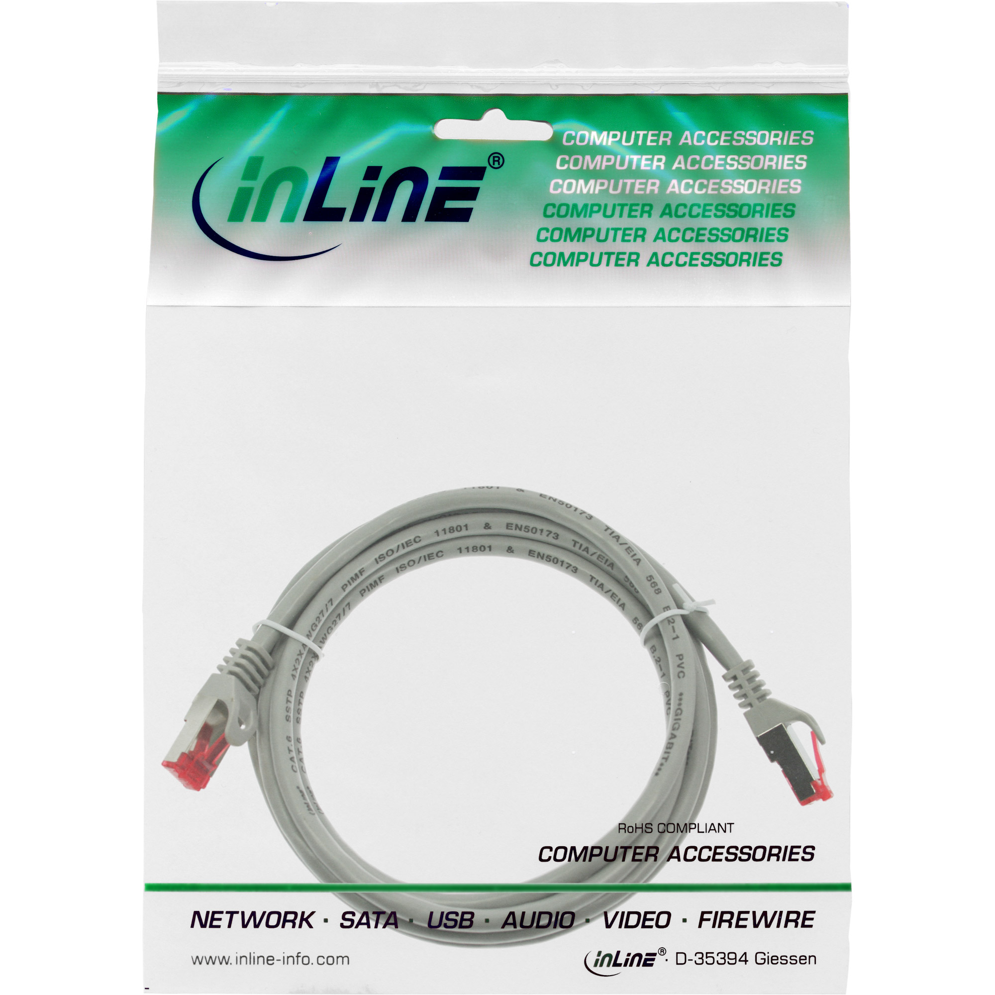 INLINE Patchkabel Cat.6 S/FTP PiMf grau 2m