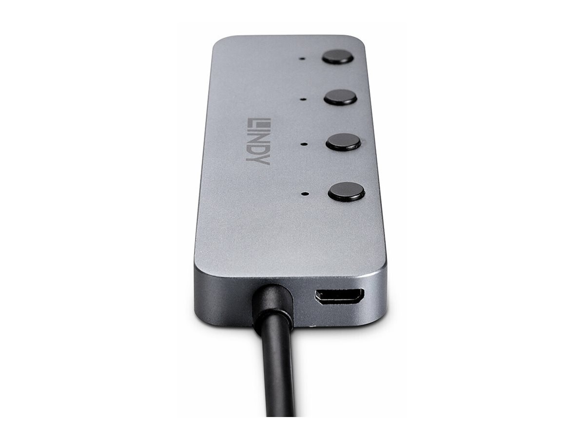 LINDY 4 Port USB 3.2 Typ C Hub mit Ein-/Ausschalter