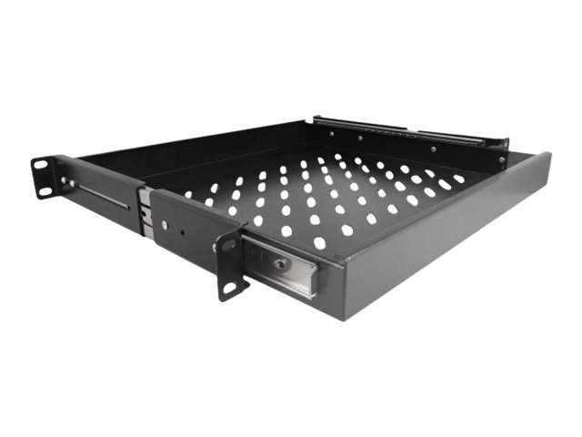 19 Ausziehbare Schublade 1 HE, laengenverstellbar bis 280 mm, Tiefe 345 mm, schwarz