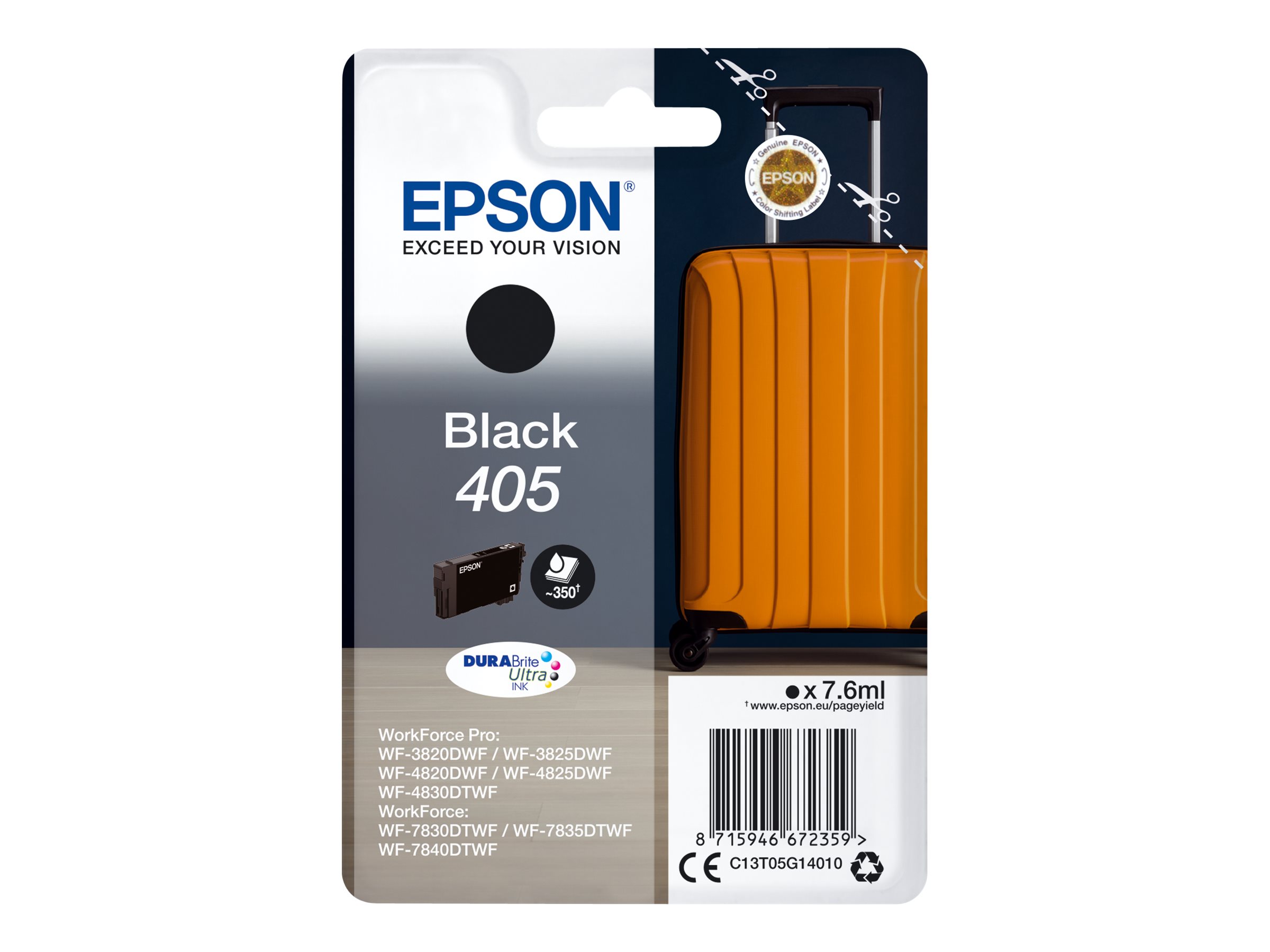 EPSON 4LB Singlepack Black 405 DURABrite Ultra Ink w/s EPSON 4LB Singlepack Black 405 DURABrite Ultra Ink w/s