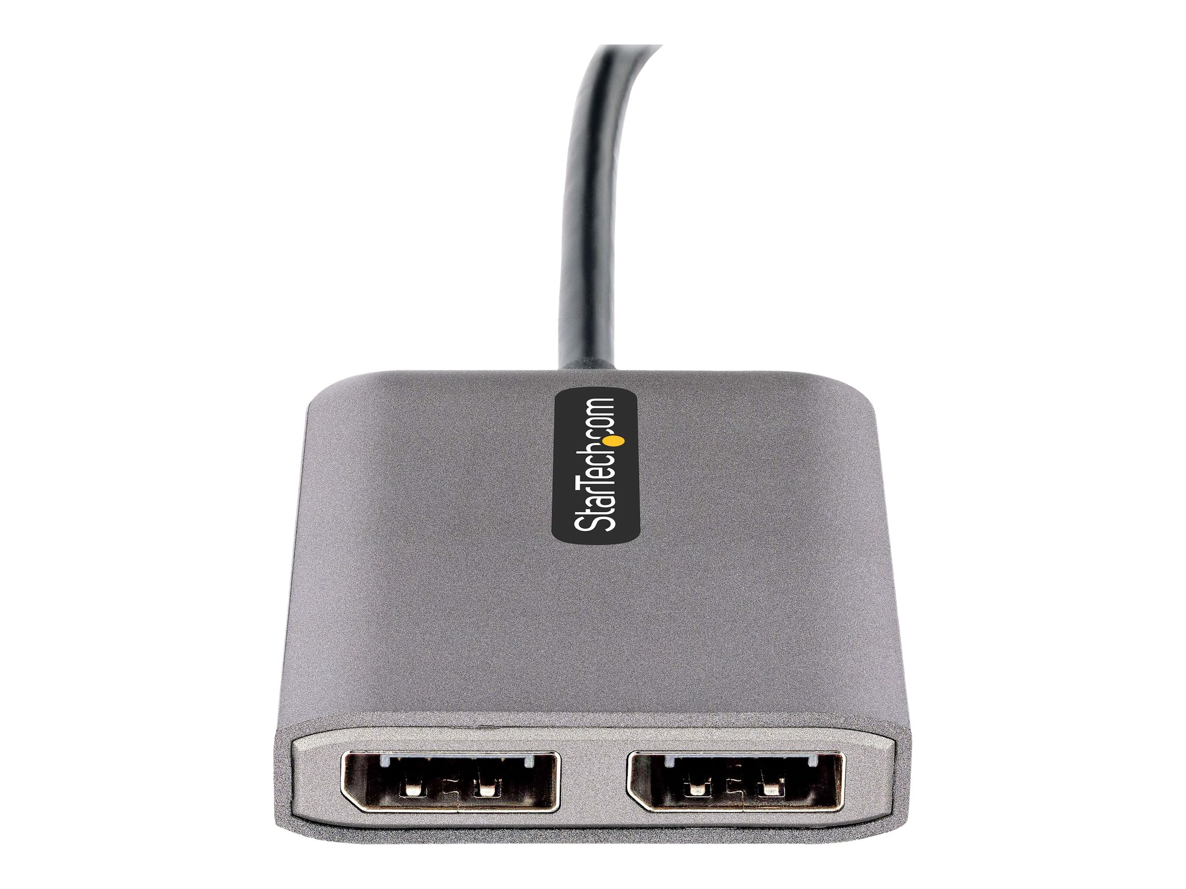 STARTECH.COM 2-Port USB-C MST Hub - USB-C auf DisplayPort Adapter/Splitter - USB-C Adapter/Hub Dual 4K Monitor mit DP1.4 - 30cm