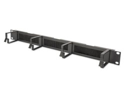 DIGITUS Rangierpanel 1HE 19 4xBuegel mit Buerstenleise schw
