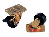 DIGITUS Laufrollen-Set fuer 48,3cm 19Zoll Netzwerkschraenke Set aus 4Stueck 2Stueck feststellbar max.pro Rolle 250Kg inkl.Schrauben