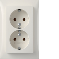 Berker Doppelsteckdose SCHUKO 47748989 Abdeckplatte S.1 pw glänzend Berker Doppelsteckdose SCHUKO 47748989 Abdeckplatte S.1 pw glänzend