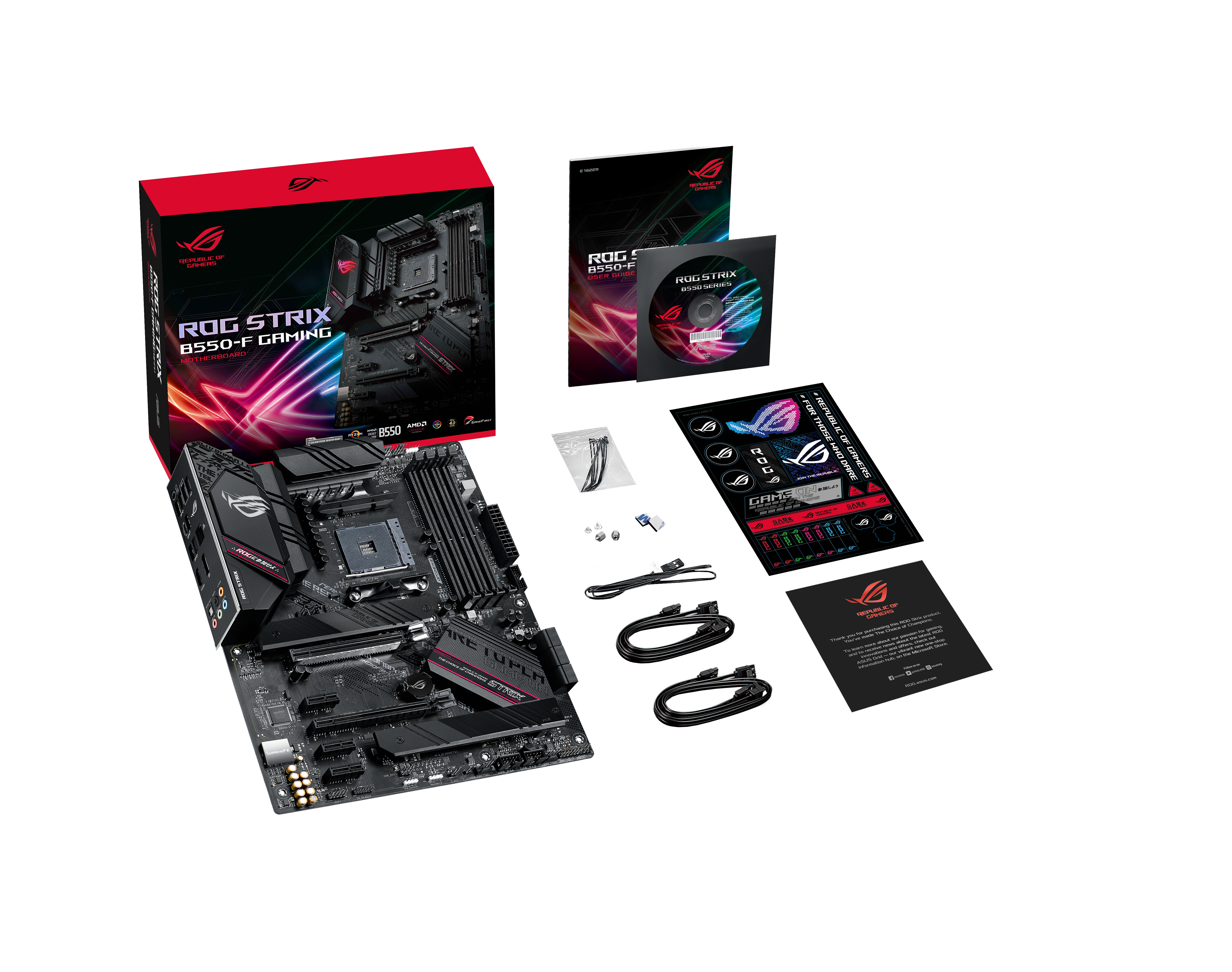 ASUS ROG STRIX B550F GAMING ATX MB PCIe 40ready dual M2 USB32 Gen 2 TypeC plus HDMI21 and DisplayPort12 output support