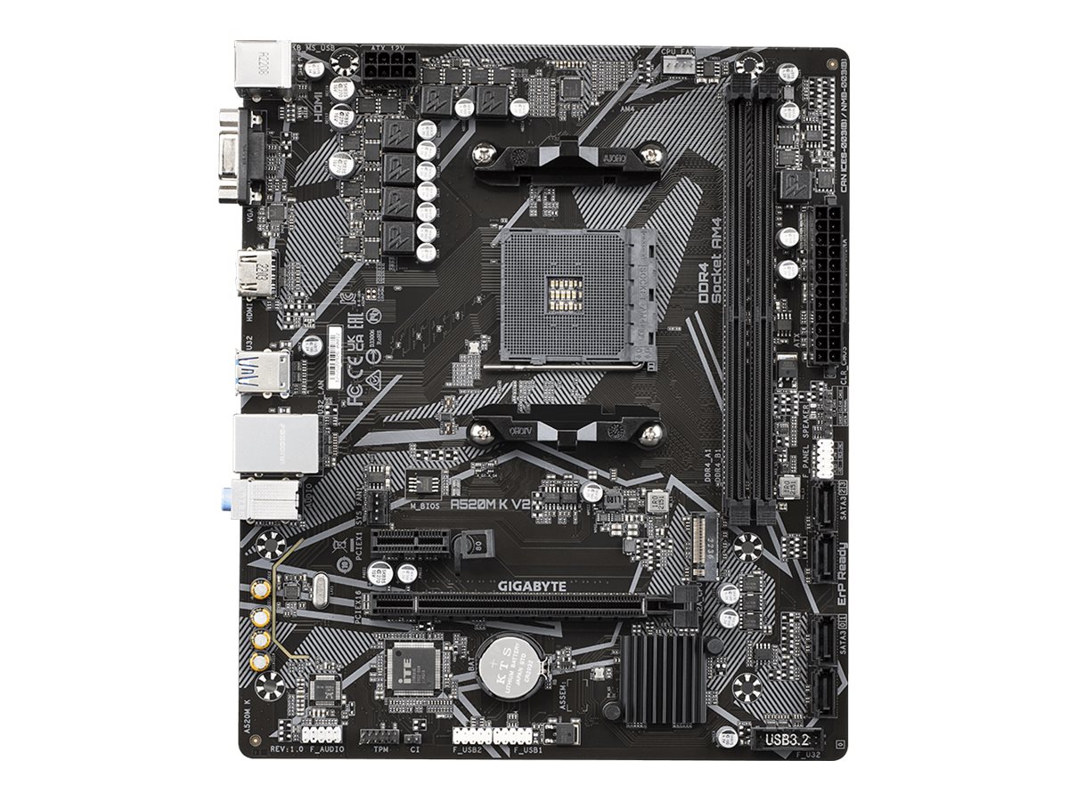GIGABYTE A520M K V2 AM4 2xDDR4 4xSATA 1xM.2 1xHDMI GIGABYTE A520M K V2 AM4 2xDDR4 4xSATA 1xM.2 1xHDMI