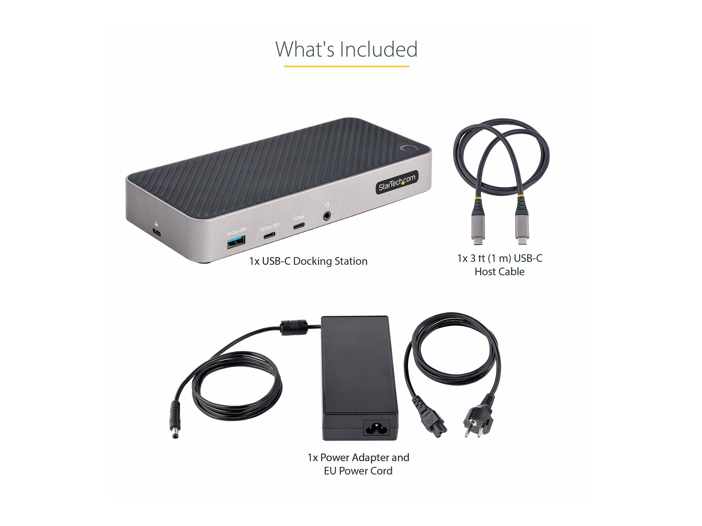 STARTECH.COM USB-C Triple Monitor Docking Station HDMI/DisplayPort 5-Port USB 3.2 Gen 2 Hub GbE 100W USB PD Universal Docking St STARTECH.COM USB-C Triple Monitor Docking Station HDMI/DisplayPort 5-Port USB 3.2 Gen 2 Hub GbE 100W USB PD Universal Docking St