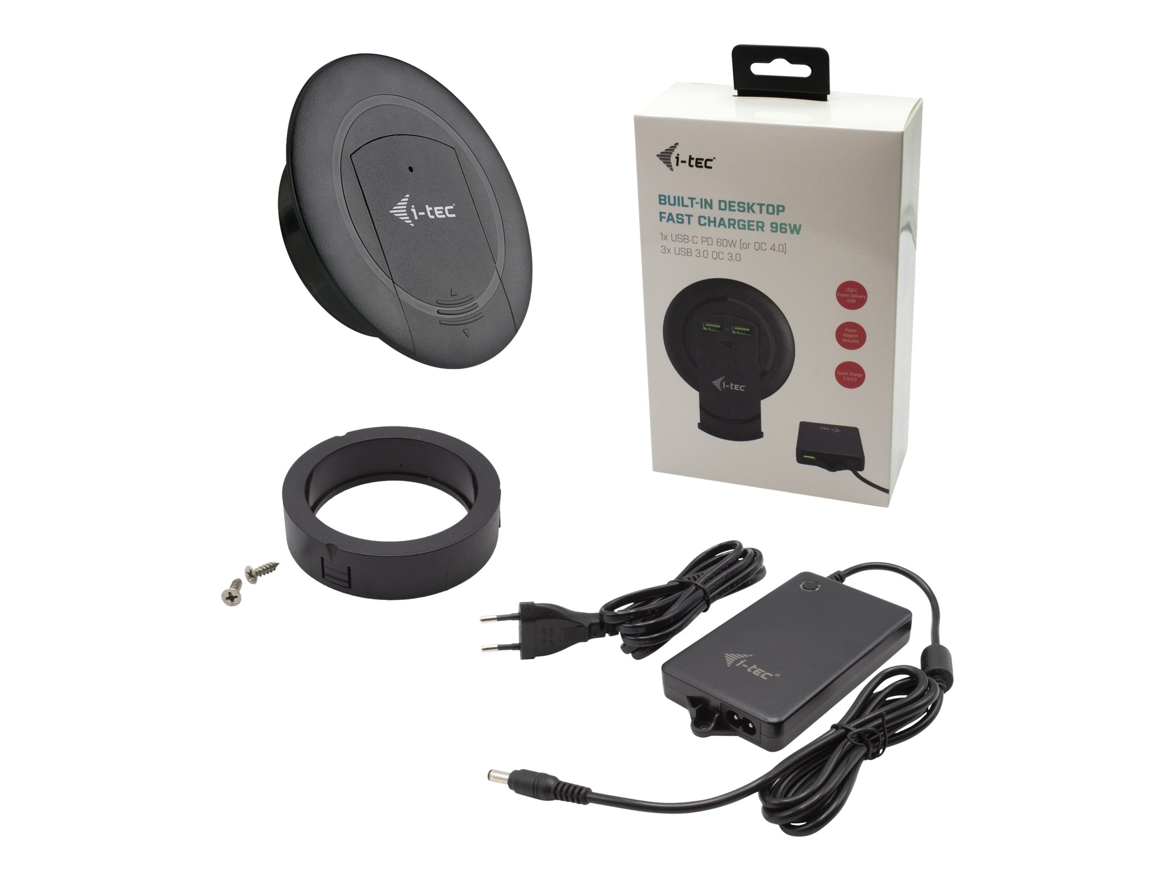 I-TEC Built-in Desktop Fast Charger USB-C PD 3.0 3x USB 3.0 QC3.0 96 W I-TEC Built-in Desktop Fast Charger USB-C PD 3.0 3x USB 3.0 QC3.0 96 W