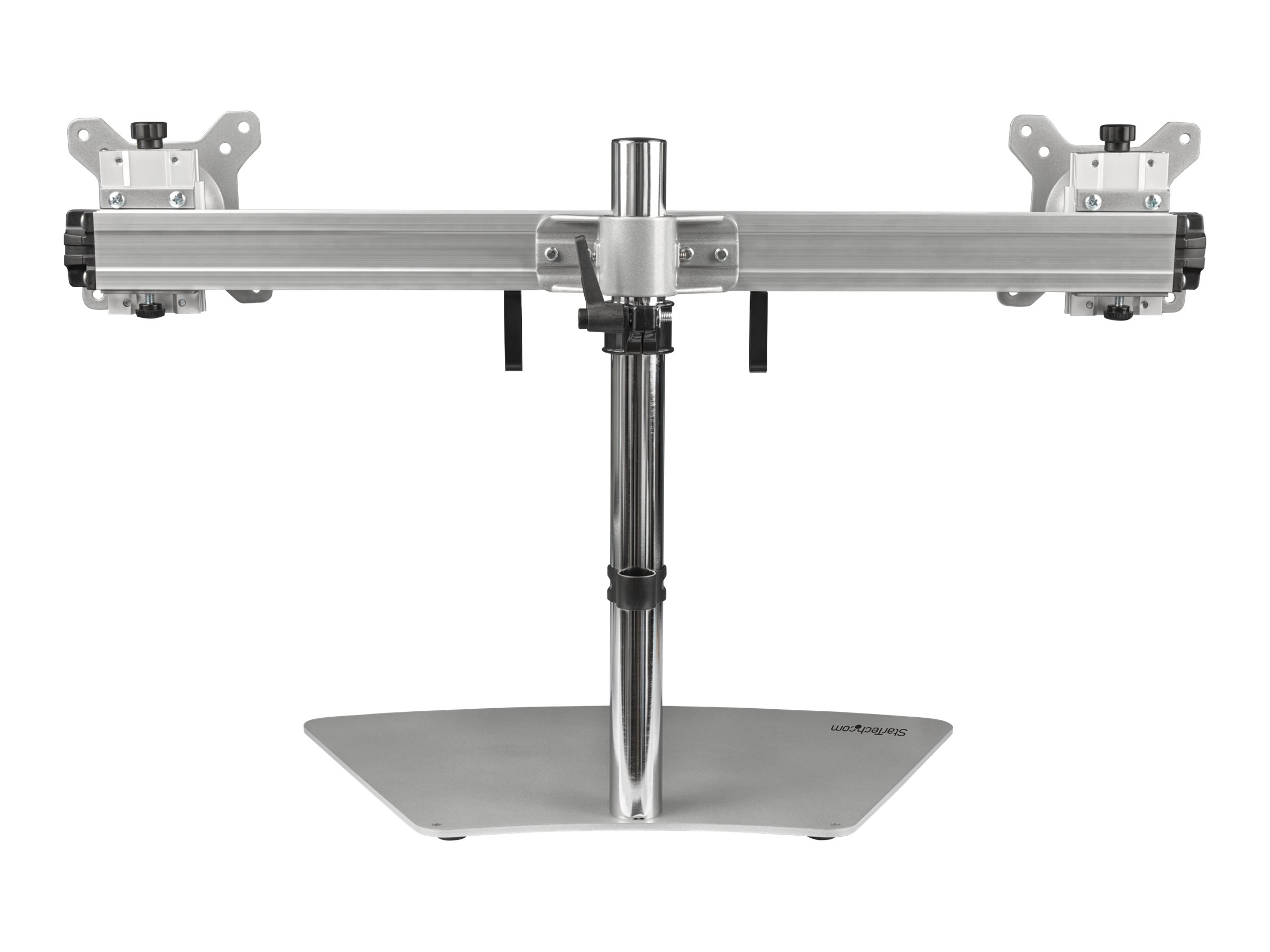 STARTECHCOM Dual Monitor Stand Horizontal Fuer bis zu 60,96cm 24Zoll VESAMonitore Silber Verstellbare Tischhalterung 2 Monitore