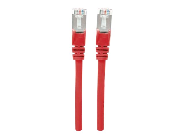 INTELLINET Cat6aPro Kabel Cat7 Rohkabel 0,5m rot RJ45 Vollkupfer LS0H halogenfrei AWG 26 vergoldete Kontakte 10 Gigabit