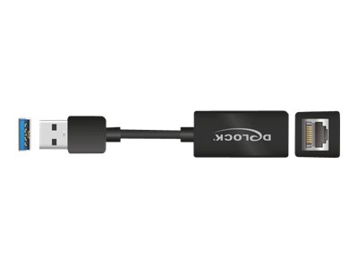 Delock Adapter USB 3.0 Typ-A > 1 x Gigabit LAN RJ45 kompakt schwarz Delock Adapter USB 3.0 Typ-A > 1 x Gigabit LAN RJ45 kompakt schwarz