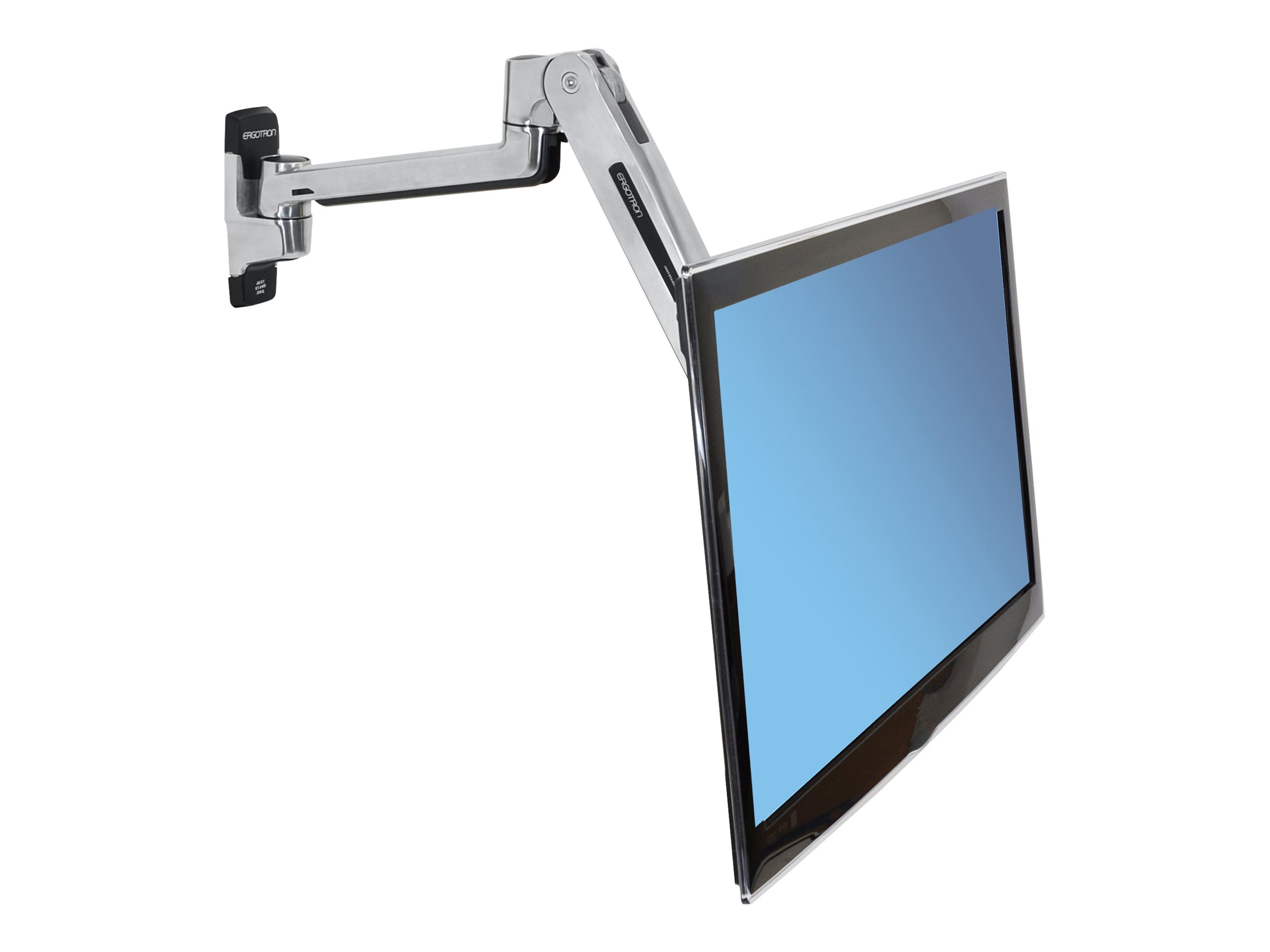 Ergotron LX Steh‑Sitz Monitorarm Polished Aluminum