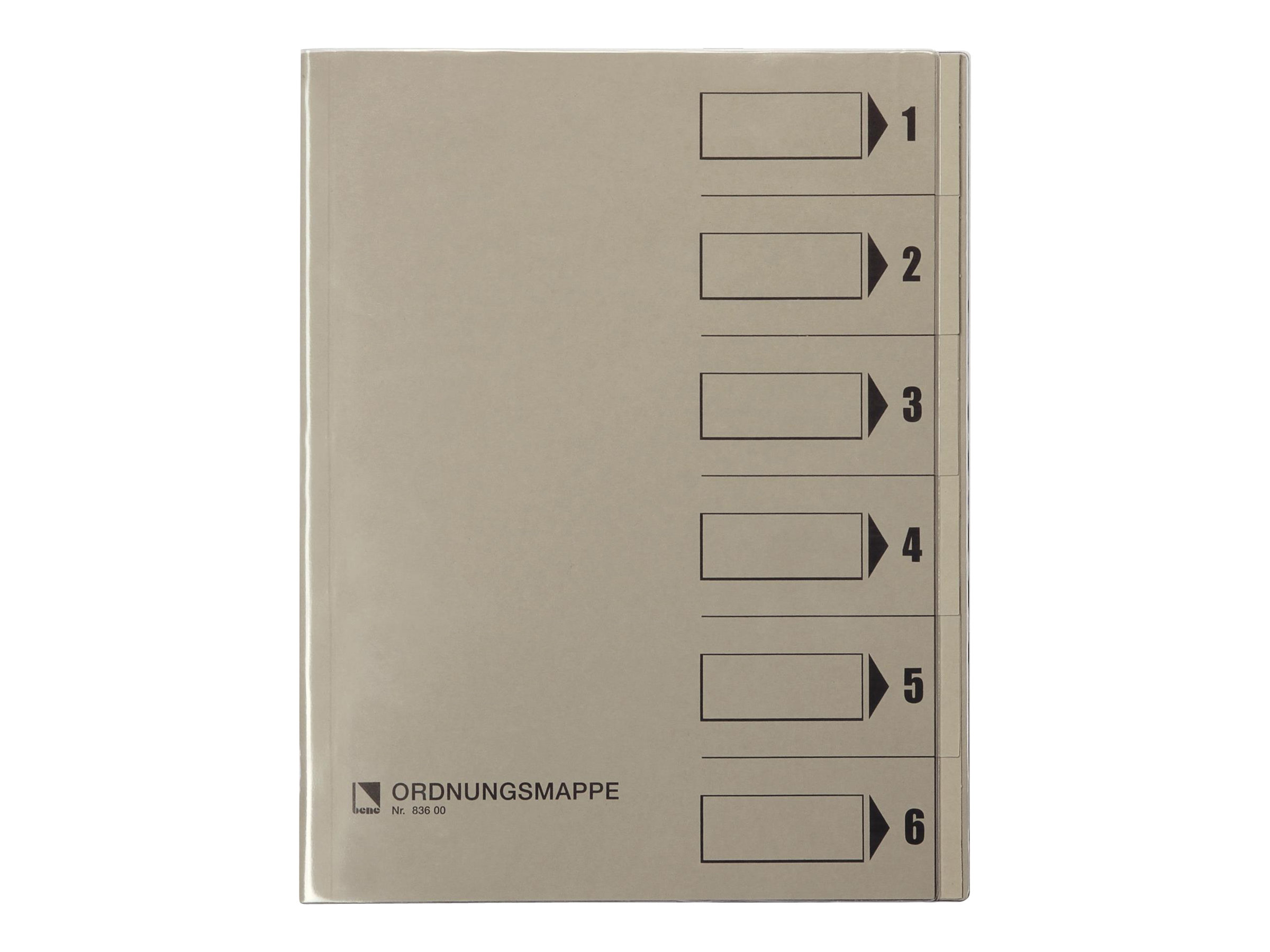 bene Ordnungsmappe 6 Fächer grau, 1 St
