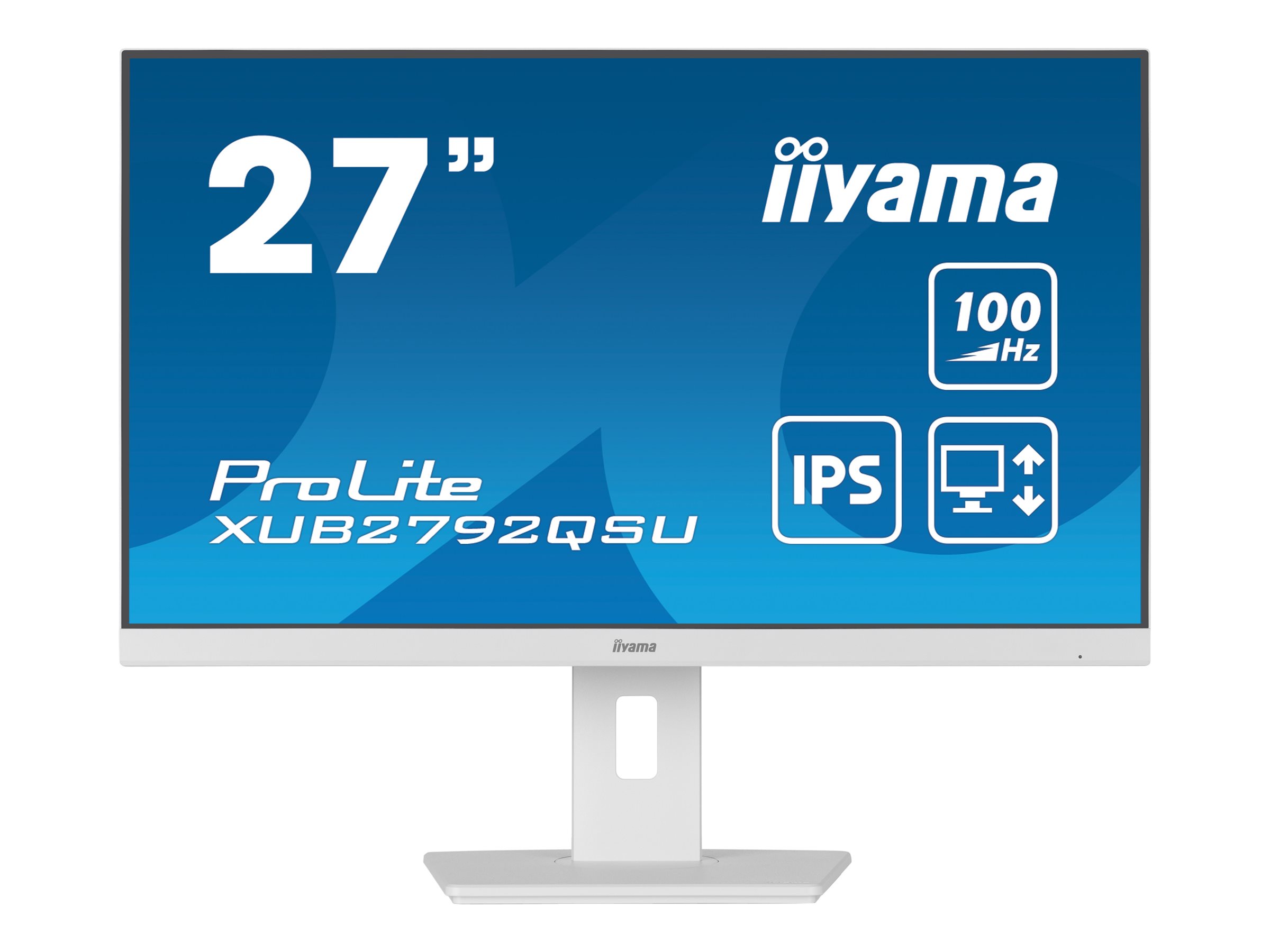 IIYAMA XUB2792QSU-W6 68,58cm 27Zoll ETE IPS 2560x1440 100Hz 250cd/m2 0,4ms Speakers HDMI DP USB 4x3.2 White FreeSync 15cm Height