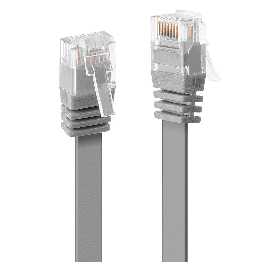 LINDY Cat.6 U/UTP Flachband Patchkabel grau, 0,3m Ohne Schirmung LINDY Cat.6 U/UTP Flachband Patchkabel grau, 0,3m Ohne Schirmung
