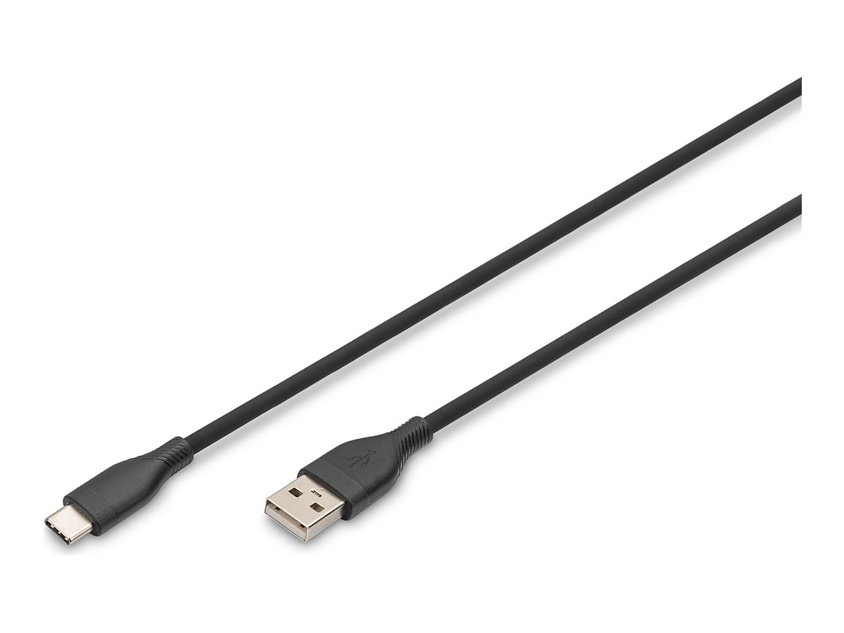 DIGITUS USB-C Silikon Anschlusskabel, 2m, schwarz DIGITUS USB-C Silikon Anschlusskabel, 2m, schwarz