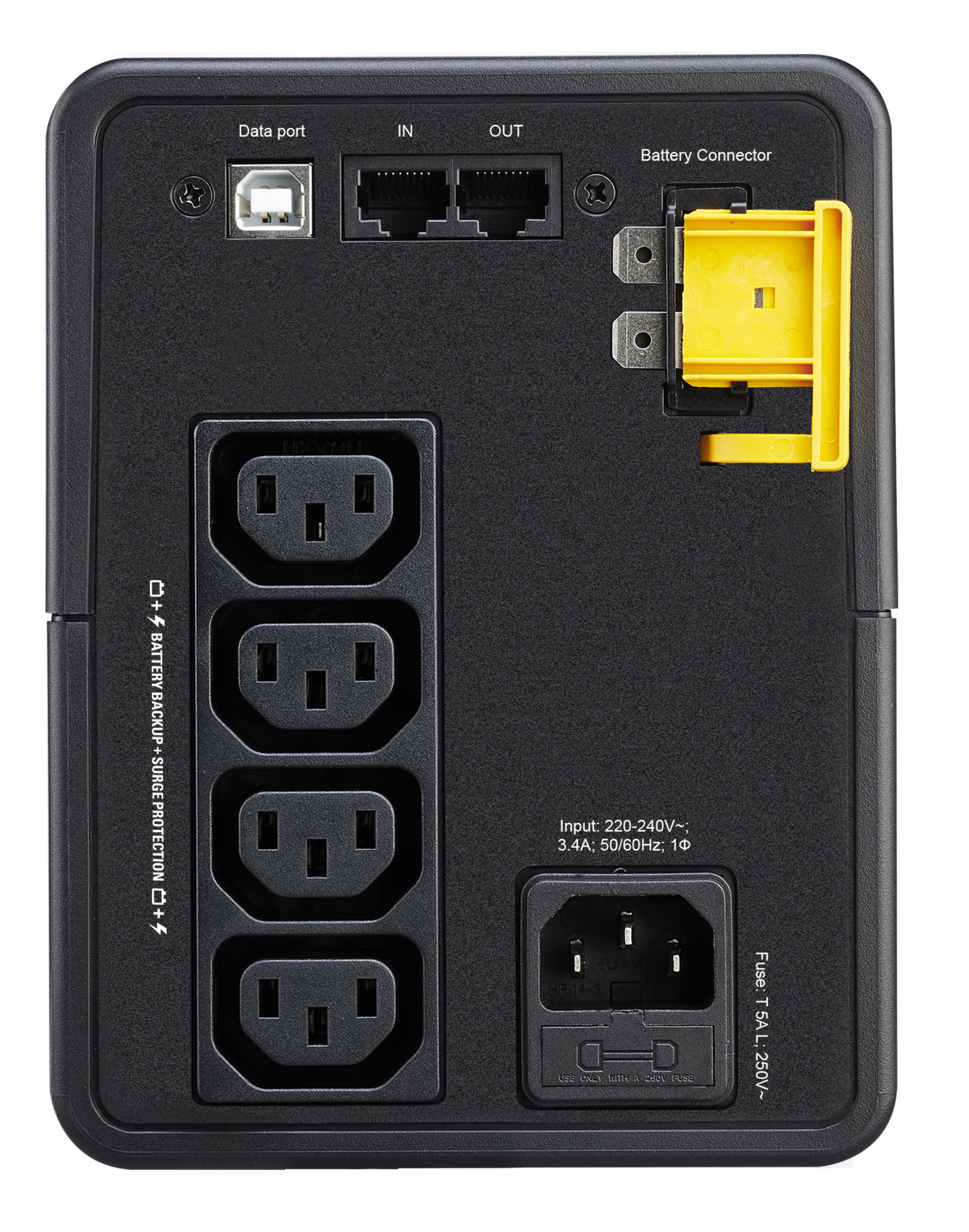 APC BackUPS BX Series BX750MI UPS AC 230V 410Watt 750VA 9Ah output connectors 4