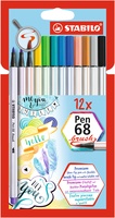 STABILO Pen 68 brush Brush-Pens farbsortiert, 12 St.