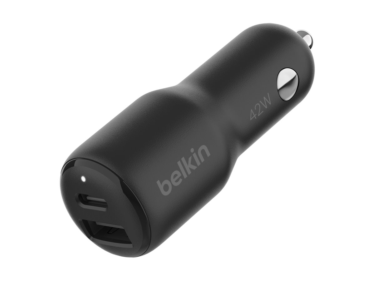 Belkin BoostCharge - Auto-Netzteil - 42 Watt - PD 3.0, Fast Charge - 2 Ausgabeanschlussstellen (USB, 24 pin USB-C)