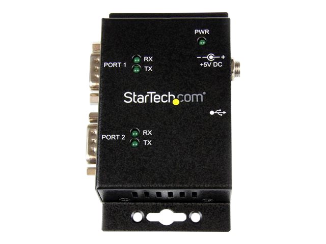 STARTECHCOM 2 Port USB auf Seriell RS232 Adapter USB DB9 Hub 2x DB9 Stecker 1x USBB Buchse Wandmontagefaehig
