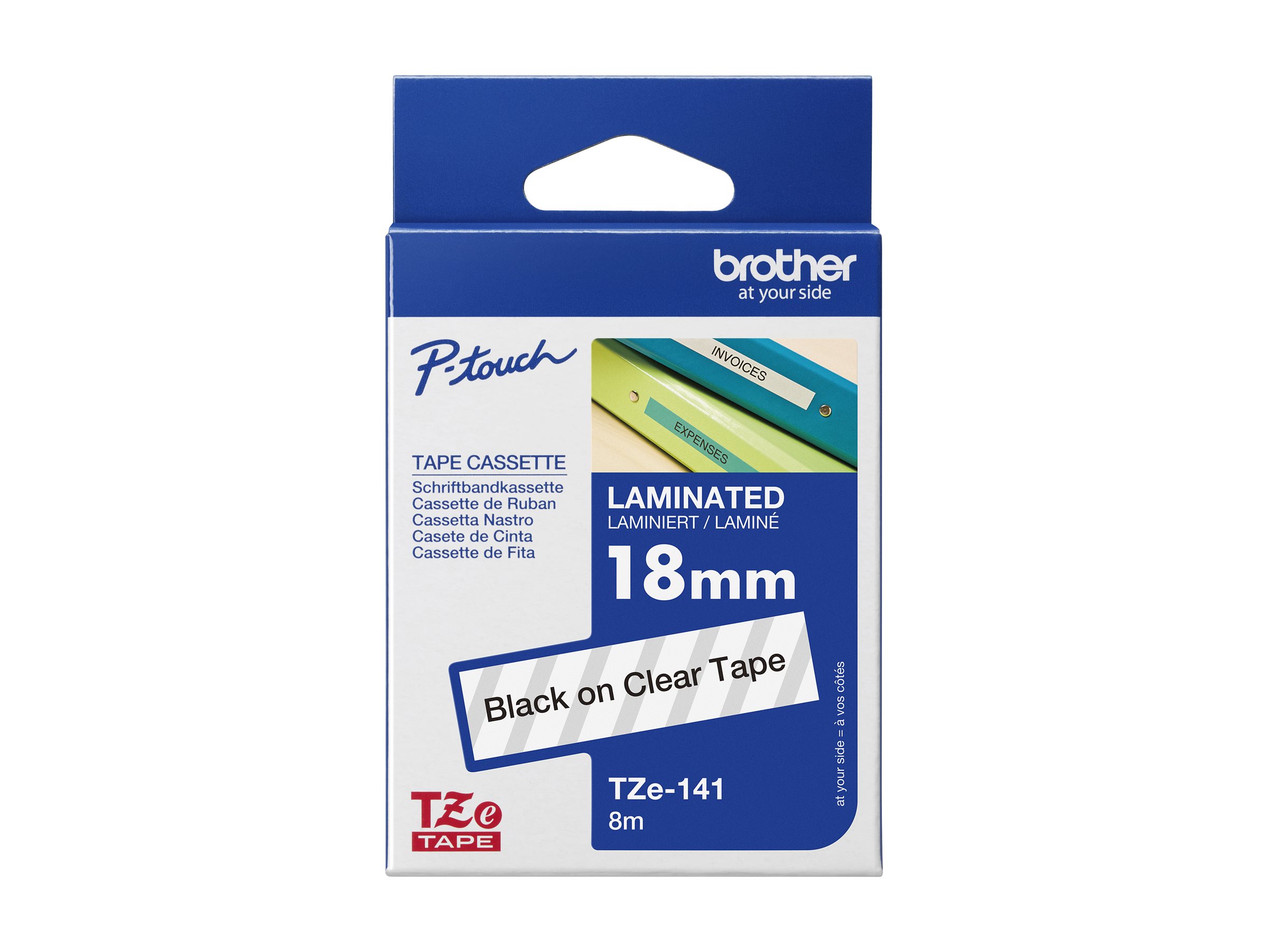 TZE141 BROTHER PTOUCH 18mm KLAR-SCHWARZ
